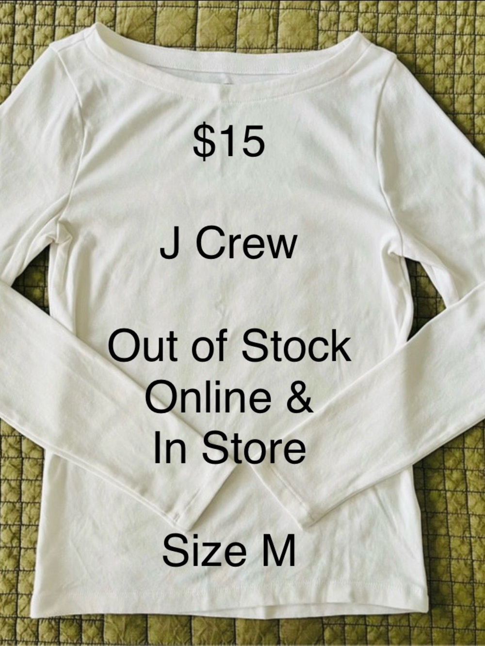J Crew Women's Long-sleeve Boatneck Everyday Tee - Color White - Size Medium